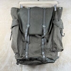 Vintage West German Military Mountain Rucksack Canvas Backpack Olive Drab 1981